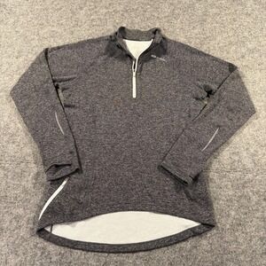 Sugoi Endurance 1/2 Zip Pullover Womens Small Gray Stripe Running Athletic‎ Top